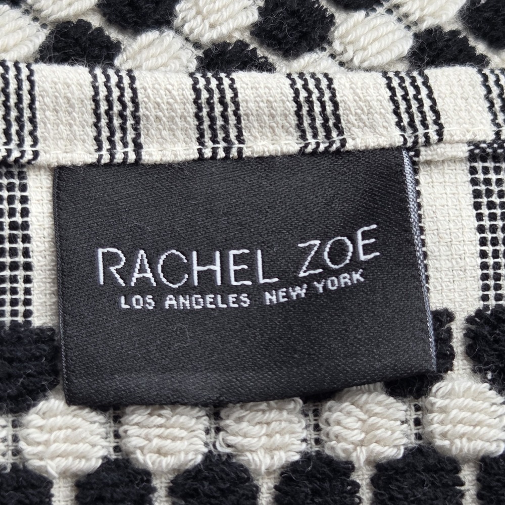 Rachel Zoe 6pc Turkish Cotton Towel Set Black Ecru Raised Dots 2Bath 2Hand 2tip - Picture 13 of 15